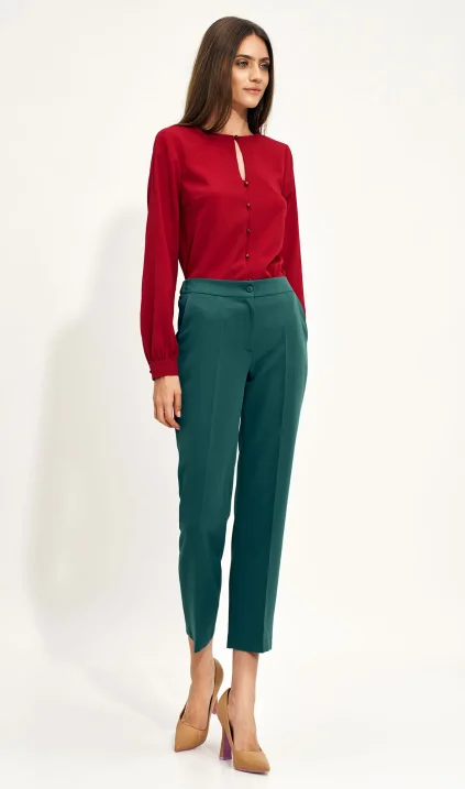 Green chino trousers