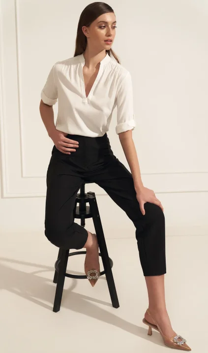 Black baggy trousers with high waist