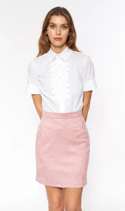 White shirt with pleated buttons line