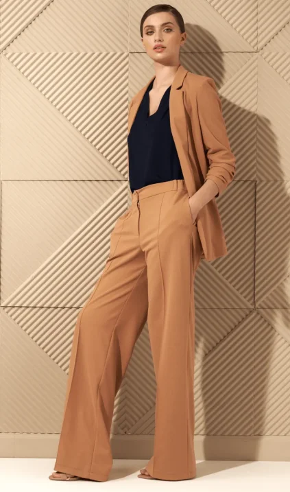 Camel loose cut trousers