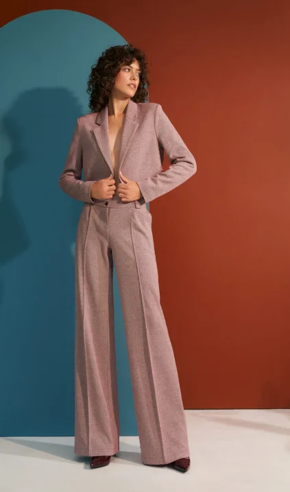 Claret wide leg trousers