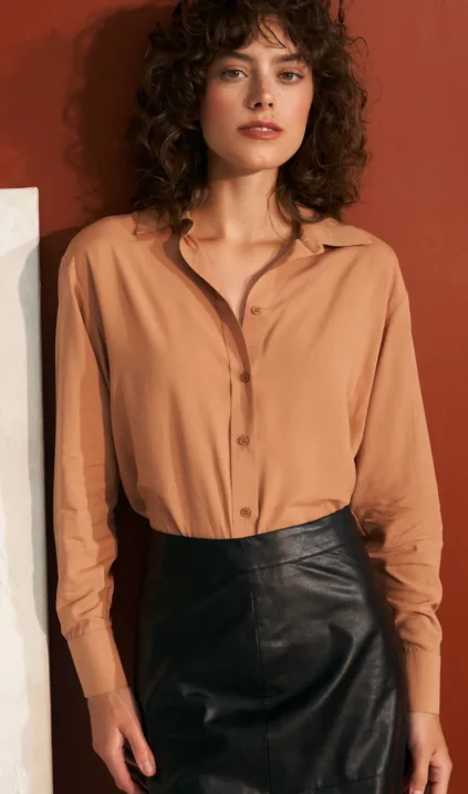Camel viscose shirt