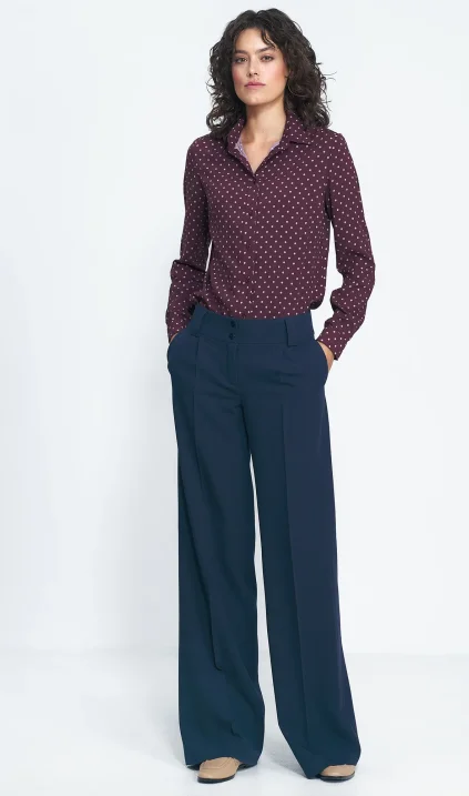 Dark blue wide leg trousers