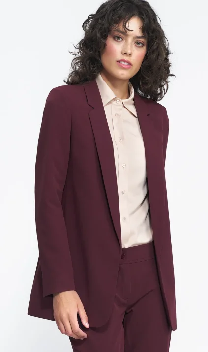 Classic claret unfastened jacket