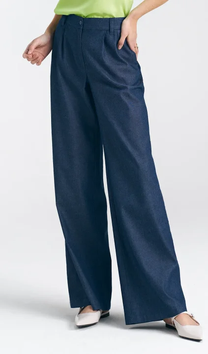 Denim pants, wide leg - denim