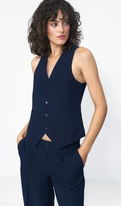 Navy blue suit vest