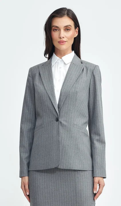 Classic jacket, striped - grey