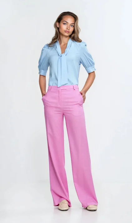 Rayon bootcut trousers - pink