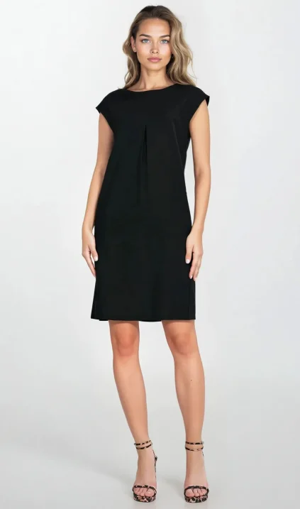 Loose rayon dress - black