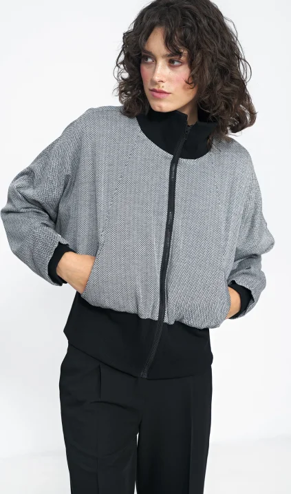 Soft patterned black jacket