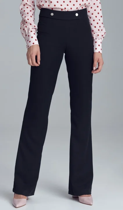 Suit trousers with fastener - black