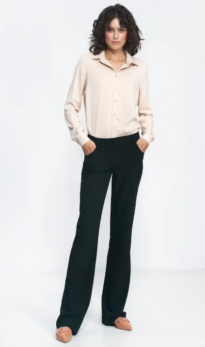 Black bootcut trousers