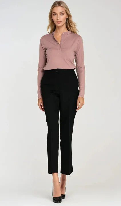 Elegant 7/8 trousers - black
