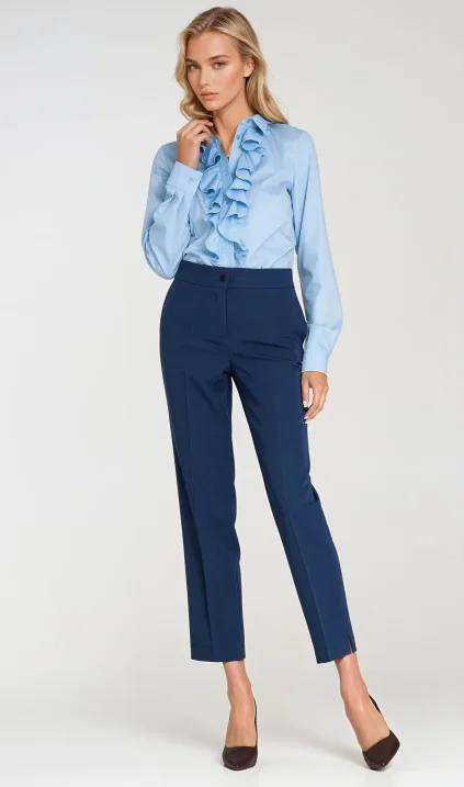 Elegant 7/8 trousers - cobalt